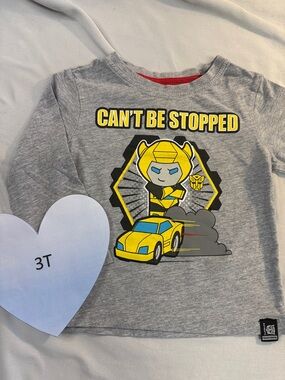 Transformers - Grey Long Sleeve Shirt with Red Trim